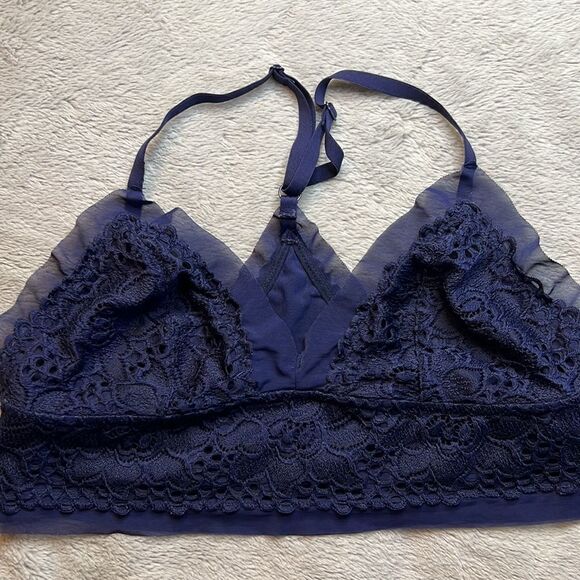 Aerie Blue Lace Bralette - Size Large - Picture 6 of 12